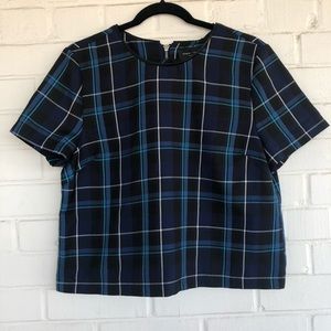 NWT Romeo & Juliet Couture Plaid Short Sleeve Top